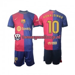 Thuis Tenue van FC Barcelona Ronaldinho 10 Kind 2-13 jaar 2024-25 Lange Mouw