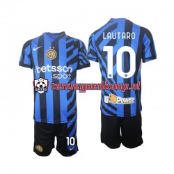 Thuis Tenue van Inter Milan Lautaro 10 Kind 2-13 jaar 2024-25 Korte Mouw