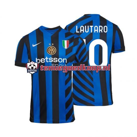 Thuis Tenue van Inter Milan Lautaro 10 Heren 2024-25 Korte Mouw