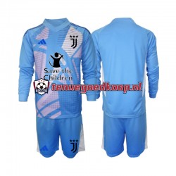 Thuis Tenue van Juventus Keepersshirt Kind 2-13 jaar 2024-25 Lange Mouw Blauw