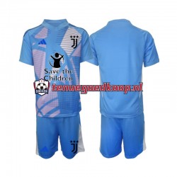 Thuis Tenue van Juventus Keepersshirt Kind 2-13 jaar 2024-25 Korte Mouw Blauw