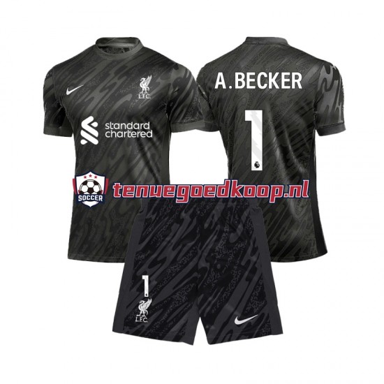 Thuis Tenue van Liverpool Keepersshirt Alisson Becker 1 Kind 2-13 jaar 2024-25 Korte Mouw