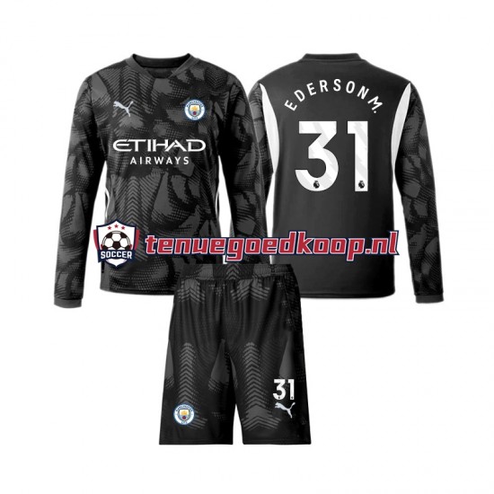 4de Tenue van Manchester City Keepersshirt Ederson Moraes 31 Kind 2-13 jaar 2024-25 Lange Mouw