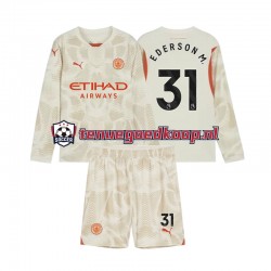 3de Tenue van Manchester City Keepersshirt Ederson Moraes 31 Kind 2-13 jaar 2024-25 Lange Mouw