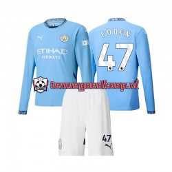 Thuis Tenue van Manchester City Phil Foden 47 Kind 2-13 jaar 2024-25 Lange Mouw