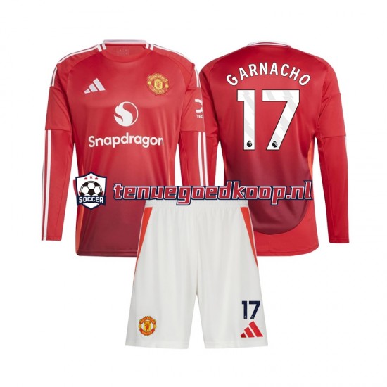 Thuis Tenue van Manchester United Alejandro Garnacho 17 Kind 2-13 jaar 2024-25 Lange Mouw