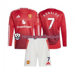 Thuis Tenue van Manchester United Cristiano Ronaldo 7 Kind 2-13 jaar 2024-25 Lange Mouw