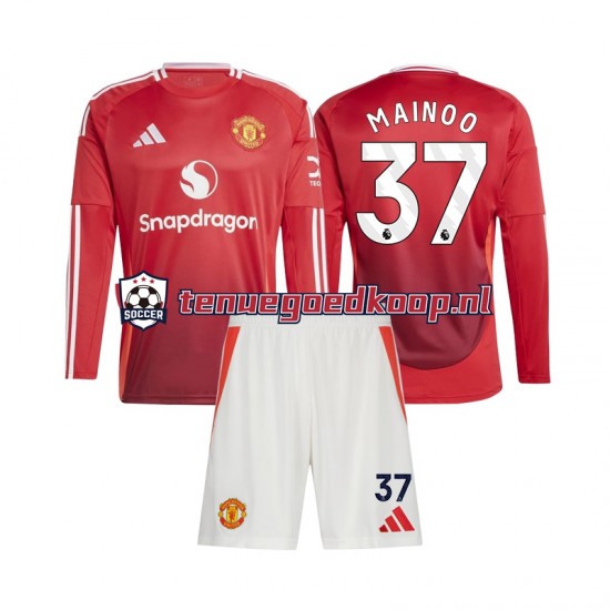 Thuis Tenue van Manchester United Kobbie Mainoo 37 Kind 2-13 jaar 2024-25 Lange Mouw