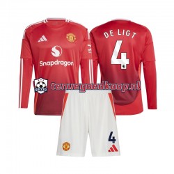 Thuis Tenue van Manchester United Matthijs de Ligt 4 Kind 2-13 jaar 2024-25 Lange Mouw