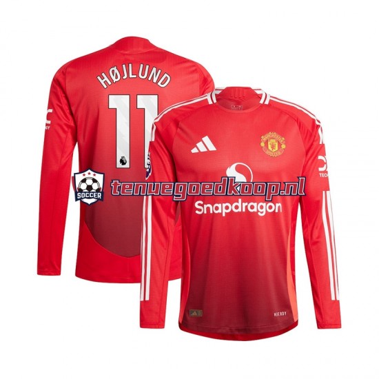 Thuis Tenue van Manchester United Rasmus Hojlund 11 Heren 2024-25 Lange Mouw