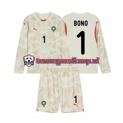 Uit Tenue van Marokko Keepersshirt Yassine Bounou 1 Kind 2-13 jaar 2024 Lange Mouw