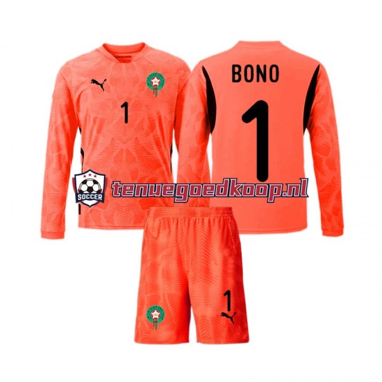 Thuis Tenue van Marokko Keepersshirt Yassine Bounou 1 Kind 2-13 jaar 2024 Lange Mouw