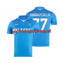 Thuis Tenue van Napoli Khvicha Kvaratskhelia 77 Heren 2024-25 Korte Mouw