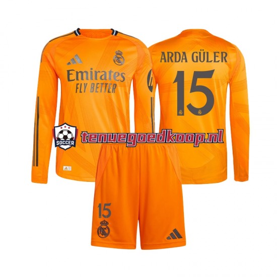 Uit Tenue van Real Madrid Arda Guler 15 Kind 2-13 jaar 2024-25 Lange Mouw