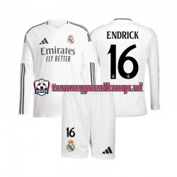 Thuis Tenue van Real Madrid Endrick 16 Kind 2-13 jaar 2024-25 Lange Mouw