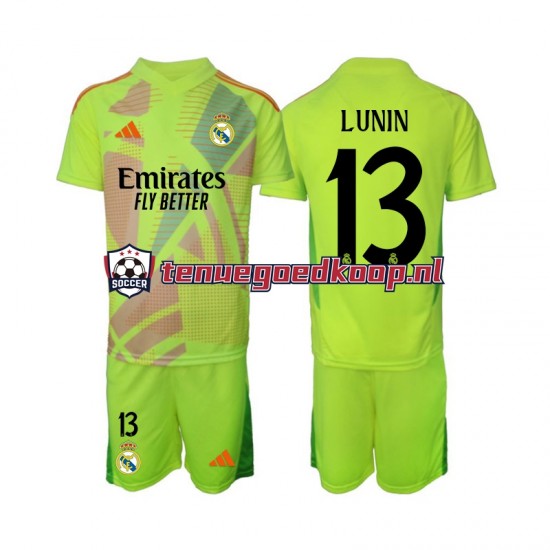 4de Tenue van Real Madrid Keepersshirt Lunin 13 Kind 2-13 jaar 2024-25 Korte Mouw