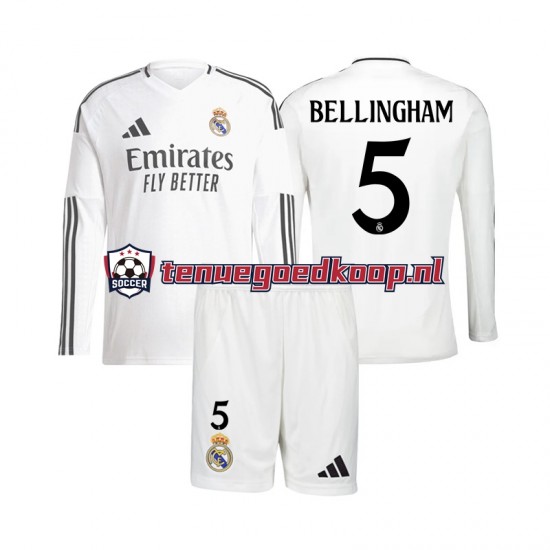 Thuis Tenue van Real Madrid Jude Bellingham 5 Kind 2-13 jaar 2024-25 Lange Mouw