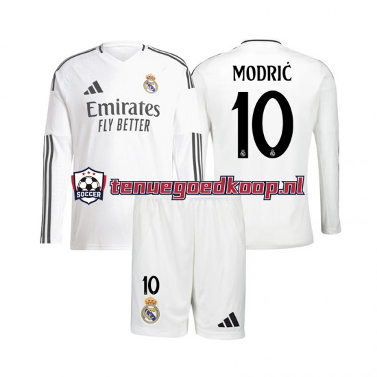 Thuis Tenue van Real Madrid Luka Modric 10 Kind 2-13 jaar 2024-25 Lange Mouw