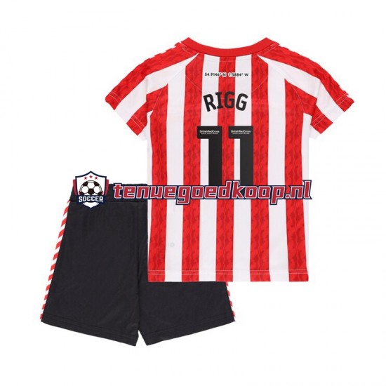 Thuis Tenue van Sunderland Chris Rigg 11 Kind 2-13 jaar 2024-25 Korte Mouw