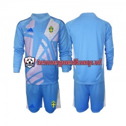 Uit Tenue van Zweden Keepersshirt Kind 2-13 jaar 2024 Lange Mouw Blauw